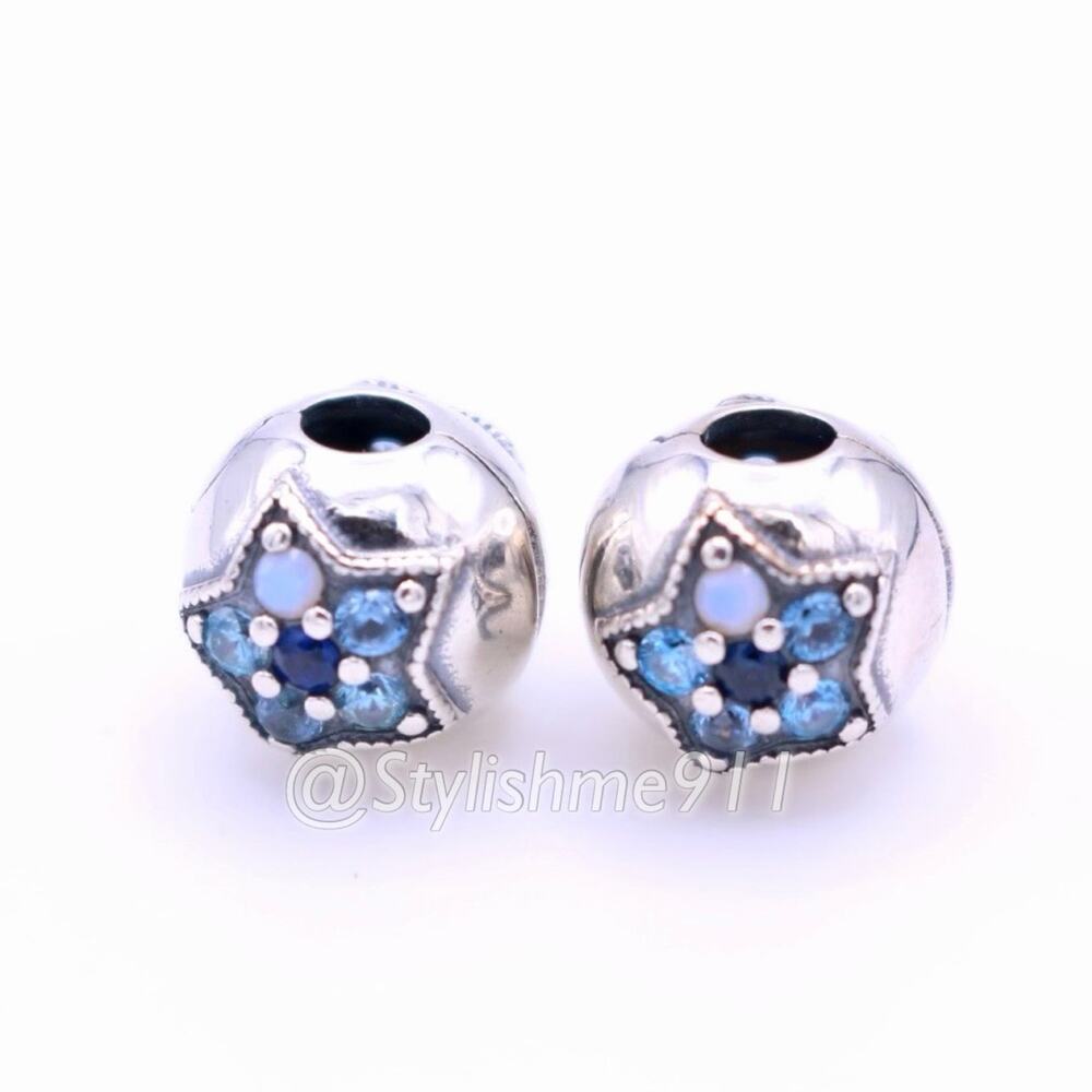 Two Authentic PANDORA Bright Star Clips